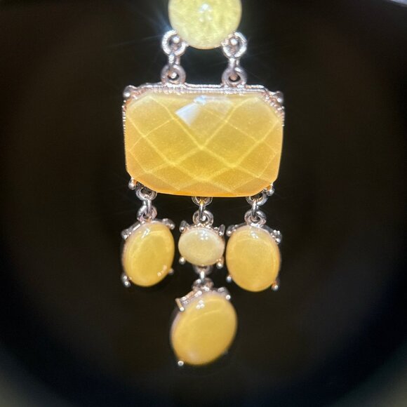 Mustard Color Statement Earrings - Picture 3 of 5